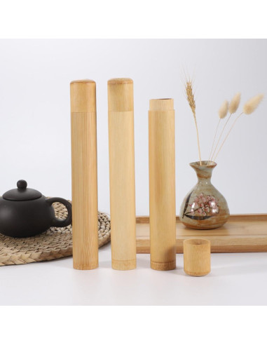 Estuche de Cepillo de Dientes de Bambú Elandy 2 Piezas 21cm