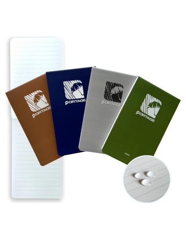 Cuadernos Portage - Paquete de 4 Cuadernos Impermeables 7.6x12.7 cm