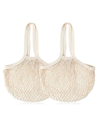 2 Bolsas de Malla de Algodón Reutilizables FdcLixuvol 35x35cm