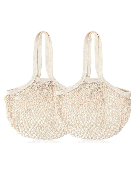 2 Bolsas de Malla de Algodón Reutilizables FdcLixuvol 35x35cm