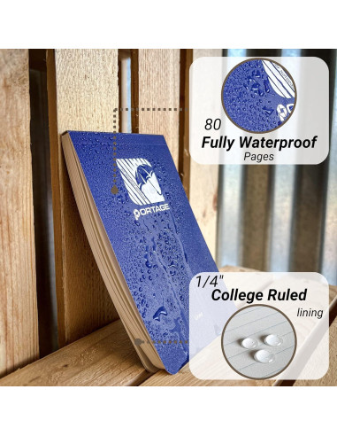 Cuadernos Portage - Paquete de 4 Cuadernos Impermeables 7.6x12.7 cm