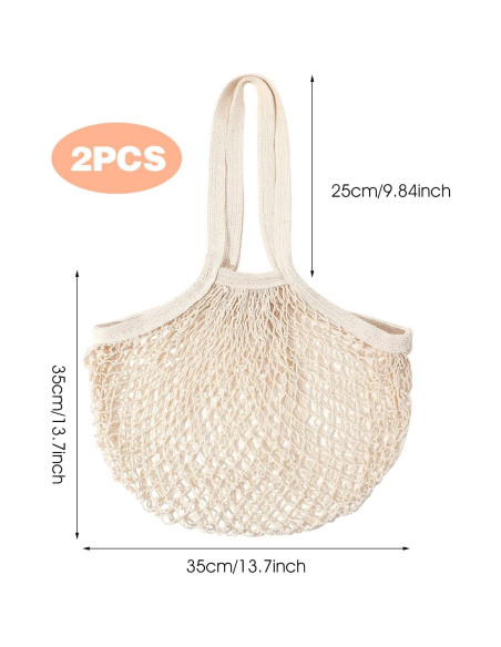 2 Bolsas de Malla de Algodón Reutilizables FdcLixuvol 35x35cm