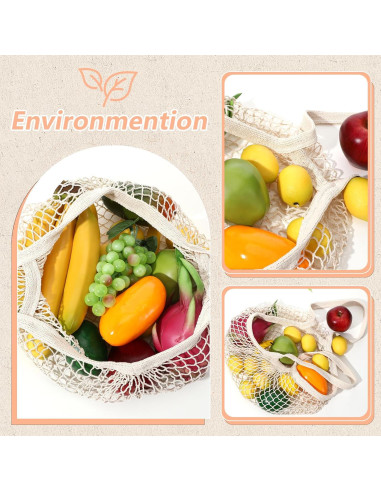 2 Bolsas de Malla de Algodón Reutilizables FdcLixuvol 35x35cm