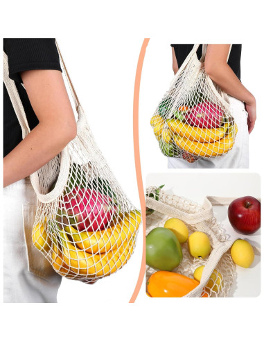 2 Bolsas de Malla de Algodón Reutilizables FdcLixuvol 35x35cm