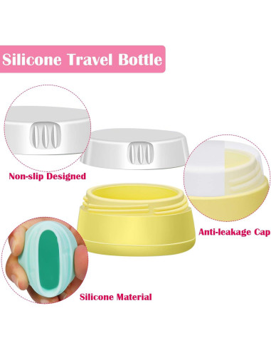 Set de Botellas de Viaje Selizo 9 Piezas Silicona y Plástico