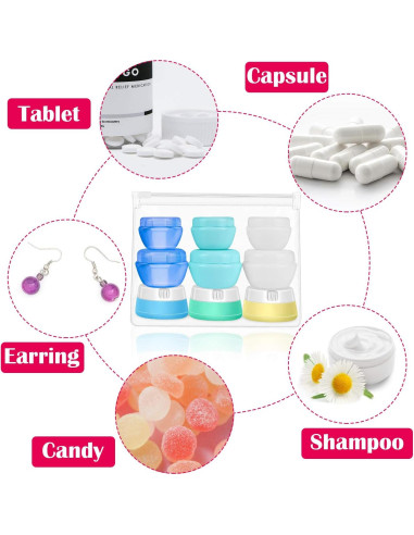 Set de Botellas de Viaje Selizo 9 Piezas Silicona y Plástico