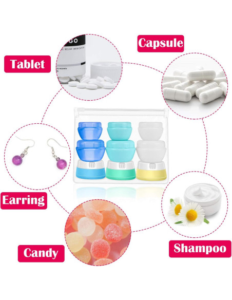 Set de Botellas de Viaje Selizo 9 Piezas Silicona y Plástico