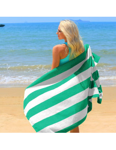 Juego de 4 Toallas de Playa Microfibra Exclusivo Mezcla 76x152 cm Verde 2