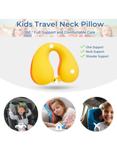 Almohada de Viaje para Niños COOLBEBE - Soporte Ergonómico Naranja 2