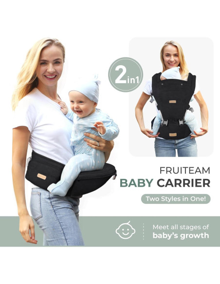 Portabebés FRUITEAM 6-en-1 Ajustable con Asiento de Cadera