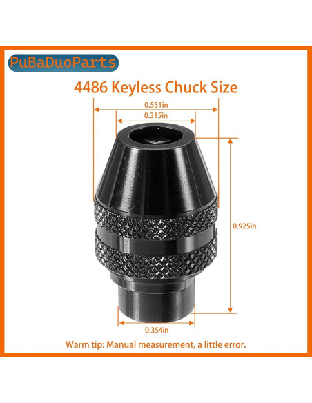 Kit de Chuck Sin Llave Dremel 4486 - 5 Paquetes, 0.8mm a 3.2mm