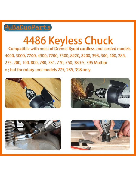Kit de Chuck Sin Llave Dremel 4486 - 5 Paquetes, 0.8mm a 3.2mm