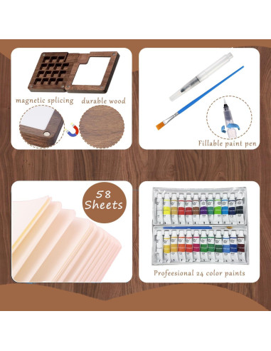 Juego de Acuarelas de Viaje GROTOLY 15 Rejillas 120ml