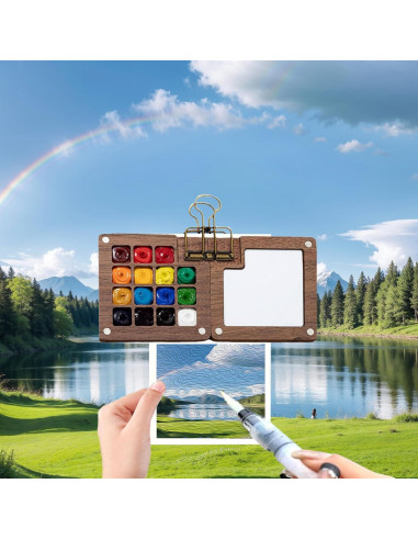 Juego de Acuarelas de Viaje GROTOLY 15 Rejillas 120ml