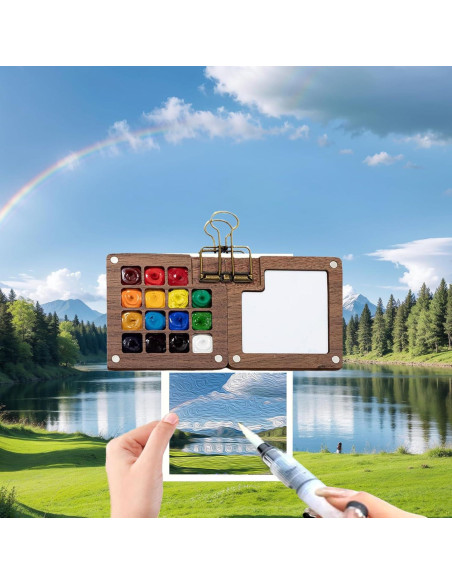 Juego de Acuarelas de Viaje GROTOLY 15 Rejillas 120ml