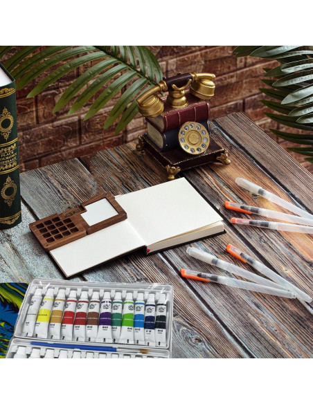 Juego de Acuarelas de Viaje GROTOLY 15 Rejillas 120ml