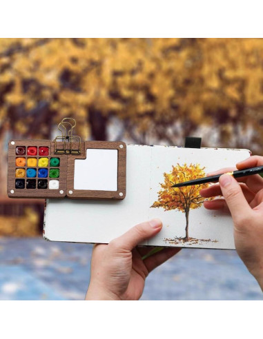 Juego de Acuarelas de Viaje GROTOLY 15 Rejillas 120ml