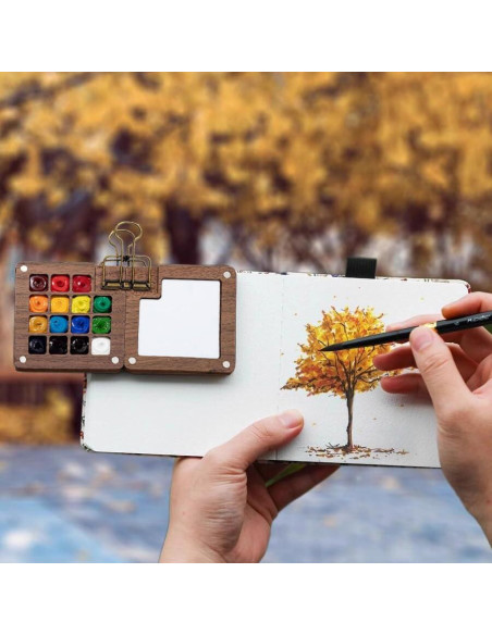 Juego de Acuarelas de Viaje GROTOLY 15 Rejillas 120ml