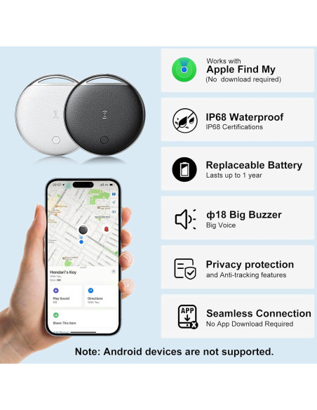 Etiquetas Air Tracker KPMARE - Paquete de 4, Bluetooth IP68