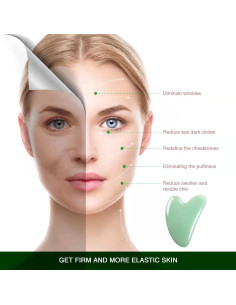 Gua Sha Facial Flagest - Masajeador de Jade Verde 7cm 2
