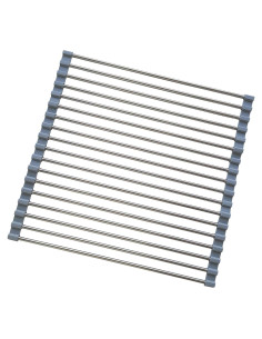 Escurridor de Platos Plegable D DrNeeko, Acero Inoxidable 36.8x35.6cm