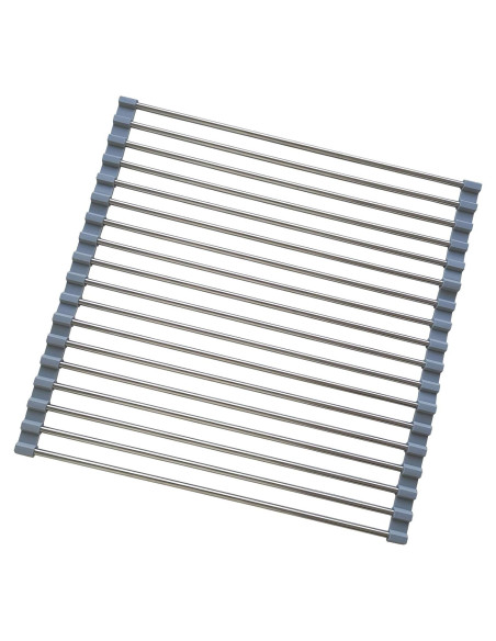 Escurridor de Platos Plegable D DrNeeko, Acero Inoxidable 36.8x35.6cm