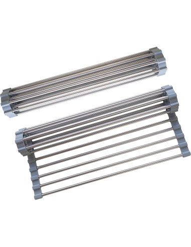 Escurridor de Platos Plegable D DrNeeko, Acero Inoxidable 36.8x35.6cm