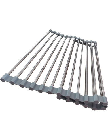 Escurridor de Platos Plegable D DrNeeko, Acero Inoxidable 36.8x35.6cm