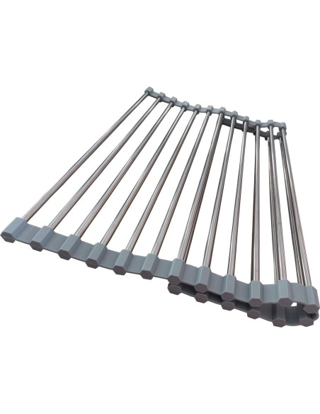 Escurridor de Platos Plegable D DrNeeko, Acero Inoxidable 36.8x35.6cm