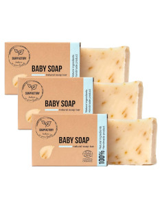 Jabón Orgánico para Bebés SoapFactory con Caléndula 110g x3