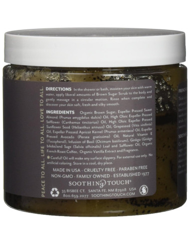 Exfoliante de Azúcar Moreno Orgánico Toque Calmante Vainilla 453g