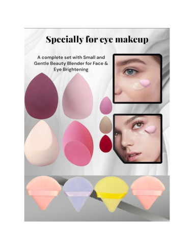 Paquete de 11 Esponjas de Maquillaje Fresh Up - Veganas y Reutilizables