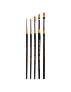 Set de Pinceles Filbert Puntiagudo KINGART B-094, 5 Piezas