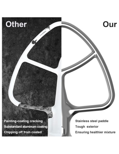 Batidor de Acero Inoxidable Hozodo para Mezclador Kitchenaid 4.5-5Qt