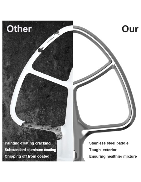 Batidor de Acero Inoxidable Hozodo para Mezclador Kitchenaid 4.5-5Qt