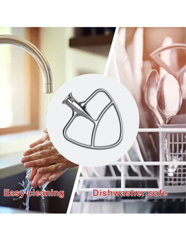 Batidor de Acero Inoxidable Hozodo para Mezclador Kitchenaid 4.5-5Qt