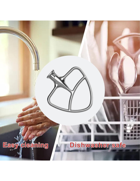 Batidor de Acero Inoxidable Hozodo para Mezclador Kitchenaid 4.5-5Qt
