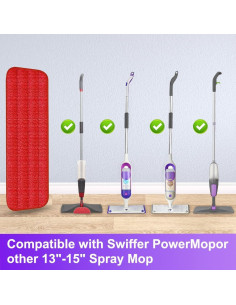 TreeLen 3 Paquete Almohadillas Microfibra para Mopa 41.91x13.97cm 2