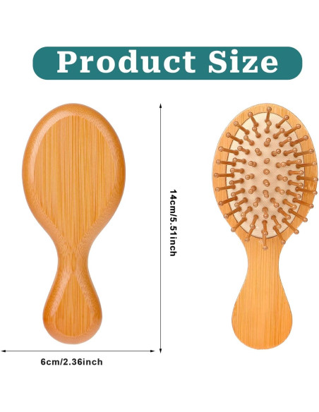 Cepillo de Bambú MOZEAT LENS para Crecimiento del Cabello 14x6cm
