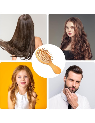 Cepillo de Bambú MOZEAT LENS para Crecimiento del Cabello 14x6cm