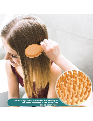 Cepillo de Bambú MOZEAT LENS para Crecimiento del Cabello 14x6cm