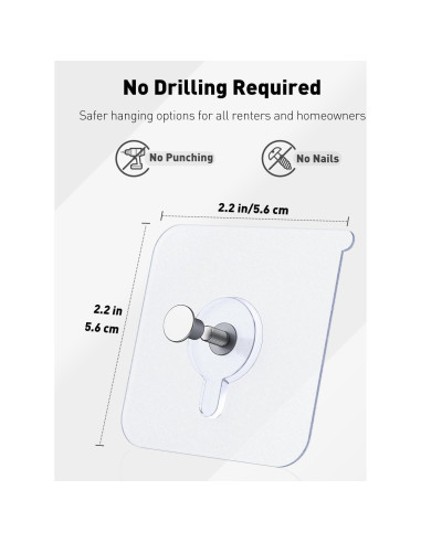 Ganchos Adhesivos Uniclife 20 Pcs 15 kg Alta Resistencia