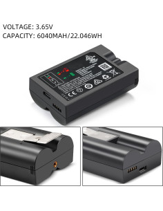 Batería de Reemplazo Ring 6040mAh 3.65V para Timbres y Cámaras 2