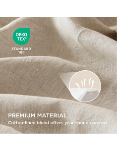 Sábanas King Bedsure de Lino y Algodón - 4 Piezas Transpirables 2