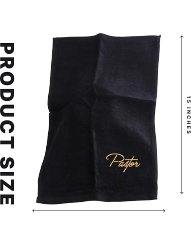 Toalla de Mano Pastor Swanson Negra con Bordado Dorado