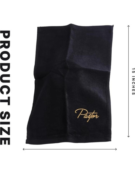Toalla de Mano Pastor Swanson Negra con Bordado Dorado