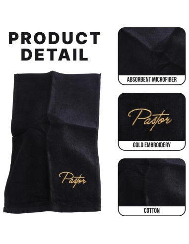 Toalla de Mano Pastor Swanson Negra con Bordado Dorado