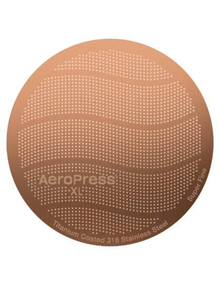 Filtro de café dorado AeroPress XL reutilizable de acero inoxidable