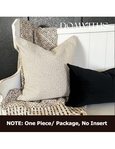 Funda de Almohada Decorativa DOMVITUS Boucle 60x60 Crema Mantequilla