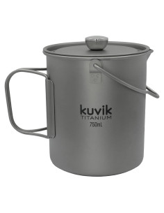 Prensa Francesa Kuvik de Titanio 750ml - Ultraligera para Camping